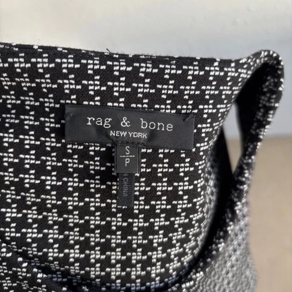 Rag & Bone Women's Irina Houndstooth Ponte Sleeveless Mini Button Down Dress - Picture 2 of 8